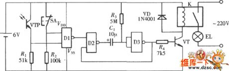 Gate controlling delay light circuit diagram