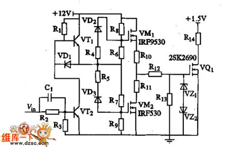 Power MOSFET high-speed driver circuit diagram
