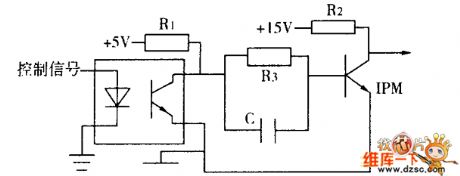 Optoelectronic isolation and drive circuit diagram
