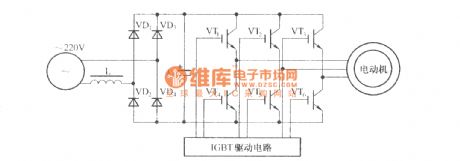 Schematic diagram of Frequency converter control drive main circuit