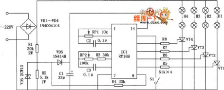 Festival flashing colorful light circuit composed of RY169