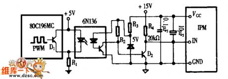 80C196MC to IPM gate drive circuit diagram