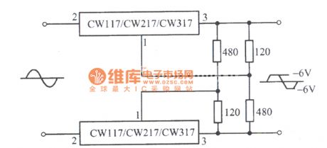 AC peak clipping composed of CW117 circuit