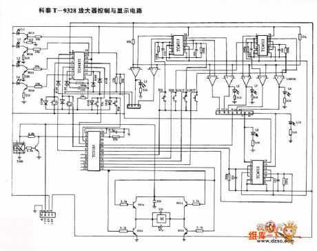Control and display circuit diagram of Koltai T - 9328 amplifier