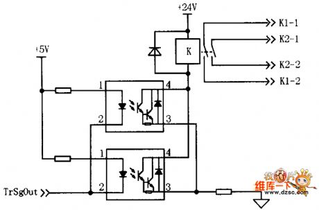 Dual optocoupler drive circuit diagram