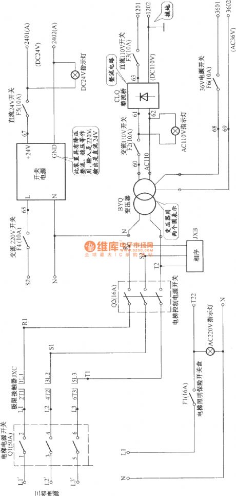 Beijing Tujie elevator power circuit