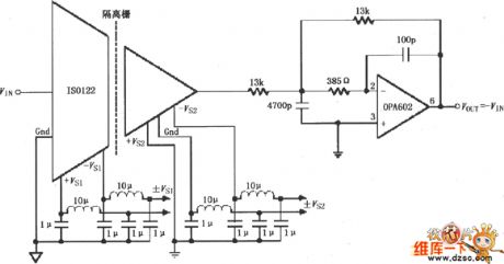 π type filter circuit composed of ISO122/124
