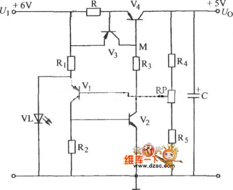 Regulator circuit diagram with input and output voltages only lV apart