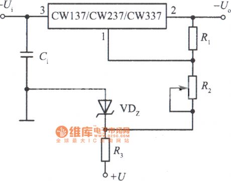 Integrated voltage regulator with continuously adjustable voltage from zero circuit