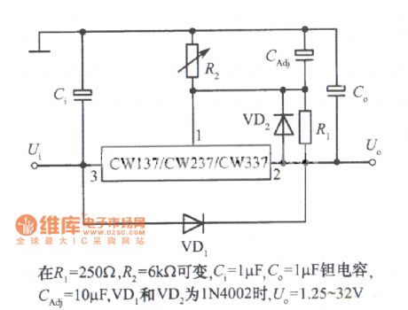 Overvoltage protection integrated voltage regulator circuit consisting of CW137