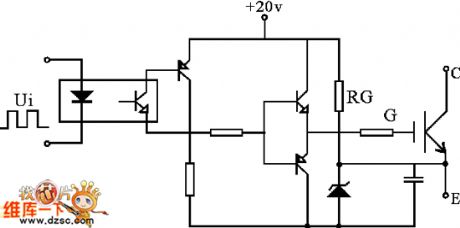 Light-coupled isolation output drive circuit diagram