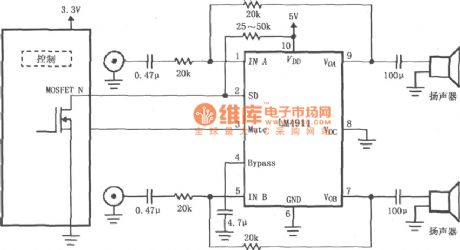LM4911 Different power conduction time recommended circuit diagram
