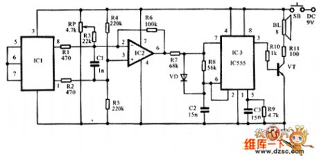 Blind electronic compass circuit