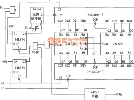 Time delay circuit diagram(second) with comparator 74LS85