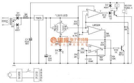 Combustible gas leak alarm circuit diagram