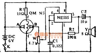 Simple combustible gas alarm circuit