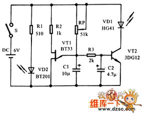 Analog qigong infrared light generator circuit