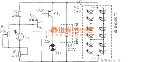 Flash light control device composed of silicon photocell