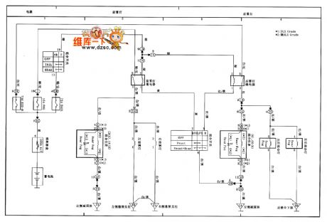 Tianjin VIOS Front and rear fog light circuit diagram