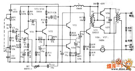 Audio frequency therapeutic apparatus circuit