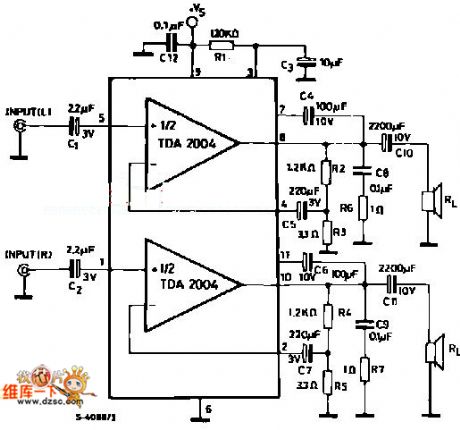 tda2004 Circuit diagram