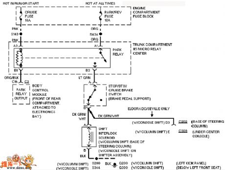 Cadillac gear interlock circuit diagram