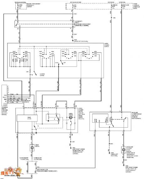 Cadillac wiper washer circuit diagram with rain sense function