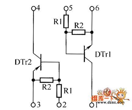 The internal circuit diagram of crystal triode IMD2A、IMD3A、IMD9A