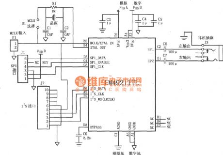 LM4921 for dual-channel headphone amplifier typical circuit diagram