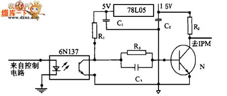 IPM gate pole signal isolation driver circuit diagram