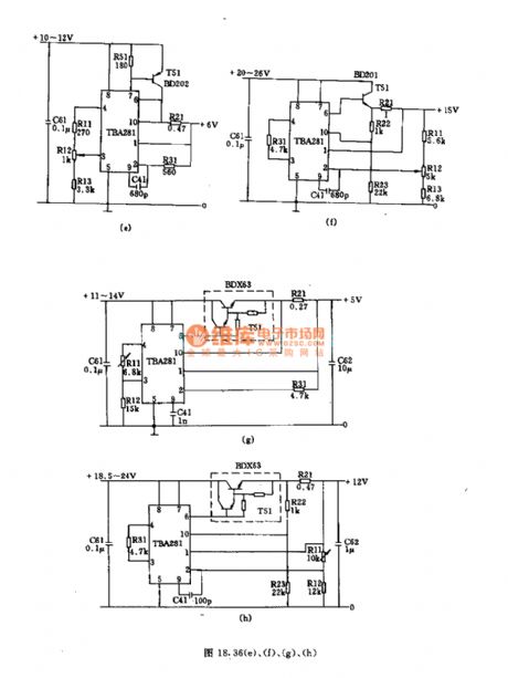 Stabilized voltage and stabilized current circuit use intergrated circuit