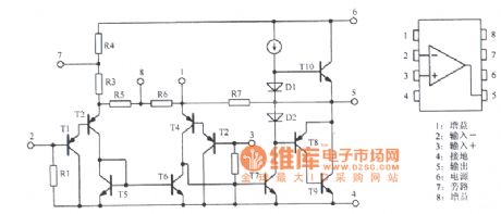 General power amplifier circuit, LM386 equivalent circuit and encapsulation circuit