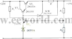 15V stabilized voltage power supply circuit adopts controlled silicon to protect