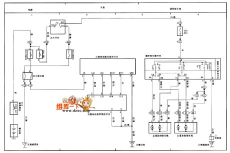 Tianjin VIOS skylight and telecontrol rearview mirror circuit diagram
