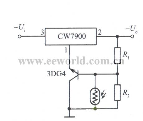 Output voltage decrease with optical control voltage regulator lighting