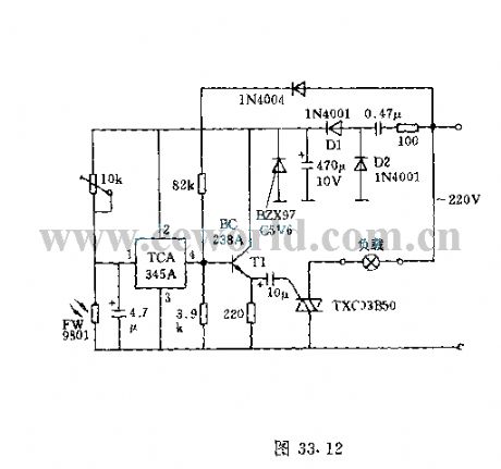Light contrtol switch circuit using TRIAC