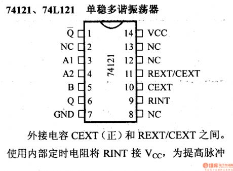 74 series digital circuit of 74121 74L121 monostable multivibrator