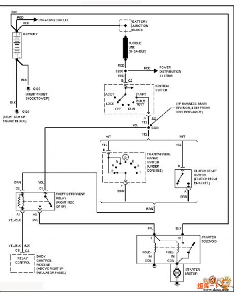 Pontiac starting system circuit diagram