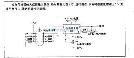 Output record circuit of photoelectric multiplier