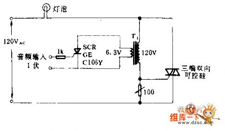 Light audio controlling touching circuit diagram
