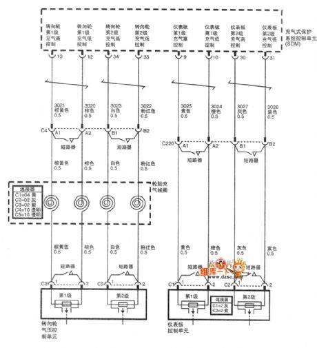 Shanghai GM Cadillac XLR car seat belt control system schematic (2)