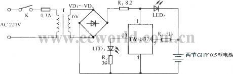 Simple Ni-Cd battery automatic charger circuit2