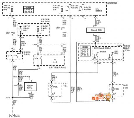 The Central-controlled door lock circuit of Shanghai GM Cadillac XLR car (1)
