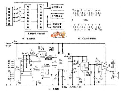 Intelligent alarm system audio circuit diagram
