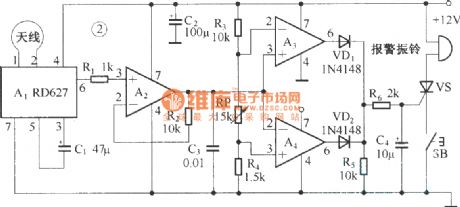 Composed of RD627 microwave alarm circuit diagram