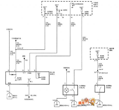 The roof folding system circuit of Shanghai GM Cadillac XLR car (1)