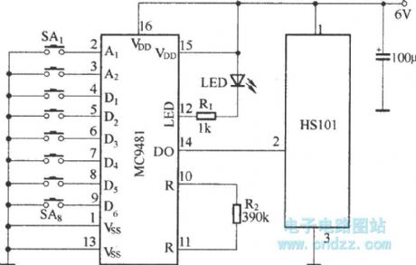 Toy tank radio control circuit diagram(HS101/HS201)