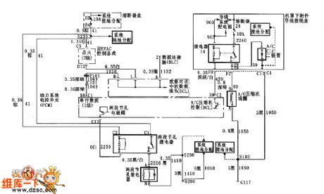 Air-condition front and back control assembly and ambient temperature control circuit diagram