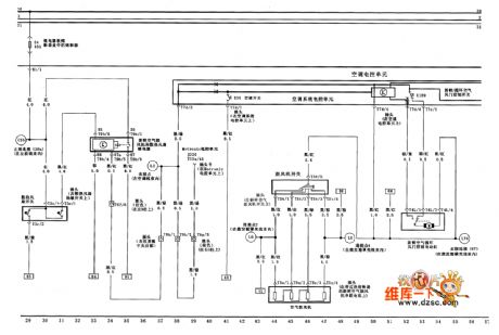Air condition electronic control unit、fresh/circulating air damper air blower circuit diagram