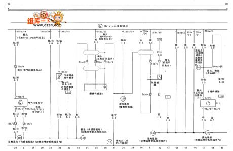 VW golf Oxygen sensor、coolant temperature sense and Motronic electronic control unit circuit diagram